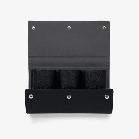 Black 3-Watch Travel Pouch