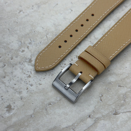 Cream Saffiano Watch Strap
