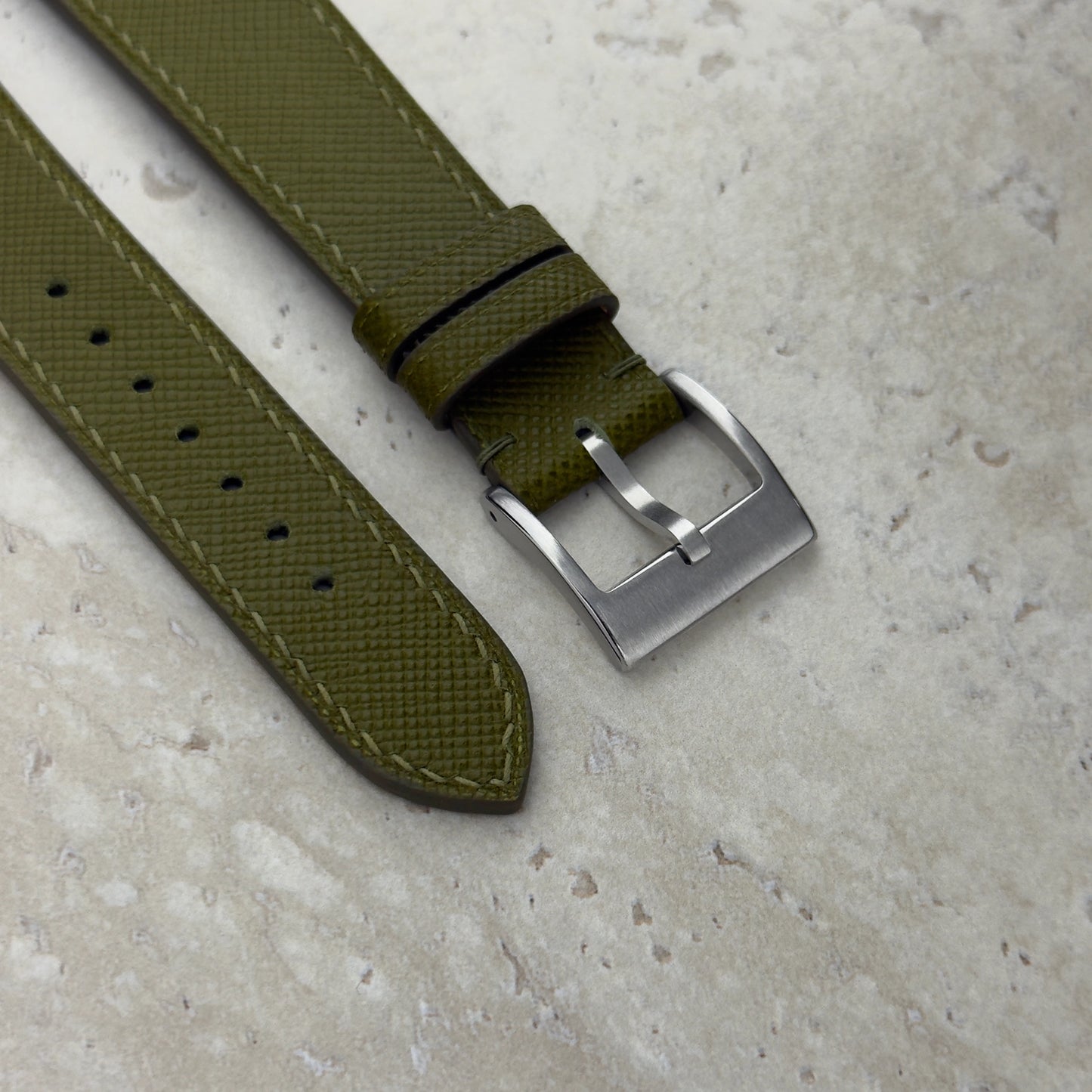 Olive Saffiano Watch Strap