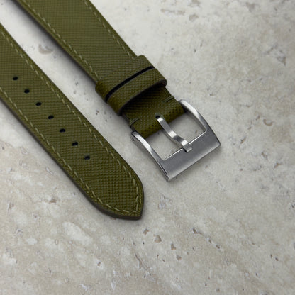 Olive Saffiano Watch Strap