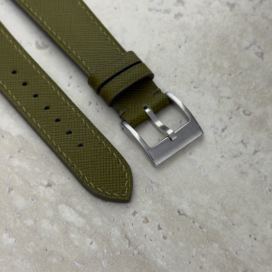 Olive Saffiano Watch Strap
