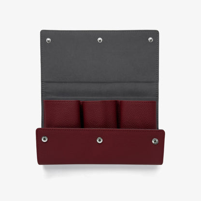 Wine 3-Watch Travel Pouch