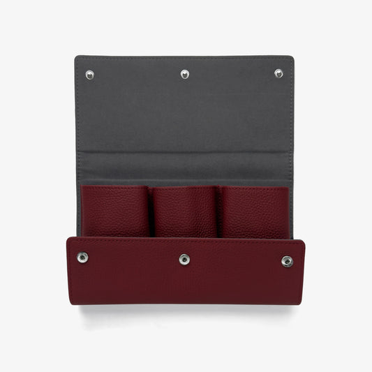 Wine 3-Watch Travel Pouch